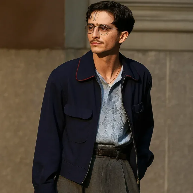 Marty Supreme 2025 Timothée Chalamet Blue Jacket