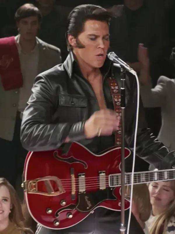 Elvis 2022 Austin Butler Black Leather Jacket