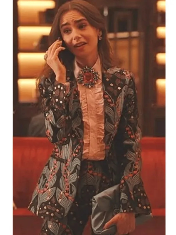 Emily In Paris S4 Lily Collins Floral Blazer2025
