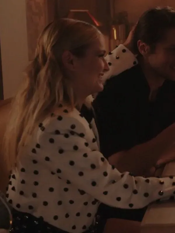 Emily In Paris Season 3 Camille Razat White Studded Blazer 2025