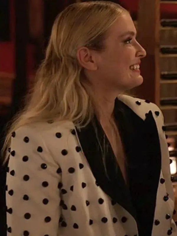 Emily In Paris Season 3 Camille Razat White Studded Blazer