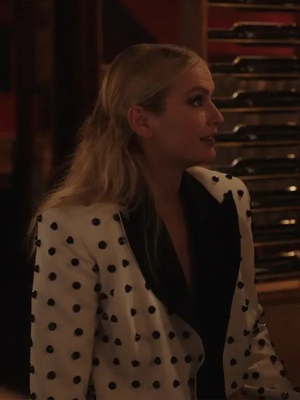 Emily In Paris Season 3 Camille Razat White Studded Blazer2025