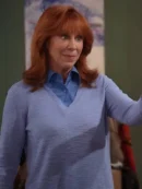 Happys Place S2 Reba McEntire Gray V-Neck Sweater