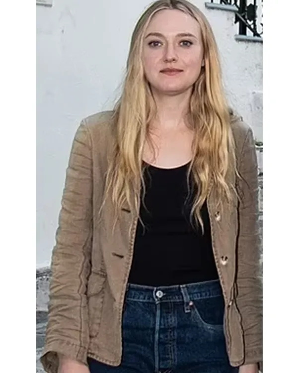The Equalizer 3 2023 Dakota Fanning Brown Jacket