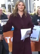 The Today Show Jenna Bush Hager Burgundy Wrap Coat