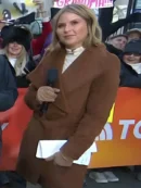 The Today Show 2025 Jenna Bush Hager Brown Wrap Coat