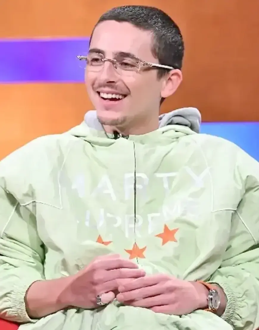 Timothee Chalamet Marty Supreme Green Jacket