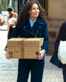 Run Away S01 Minnie Driver Navy Blue Biker Jacket