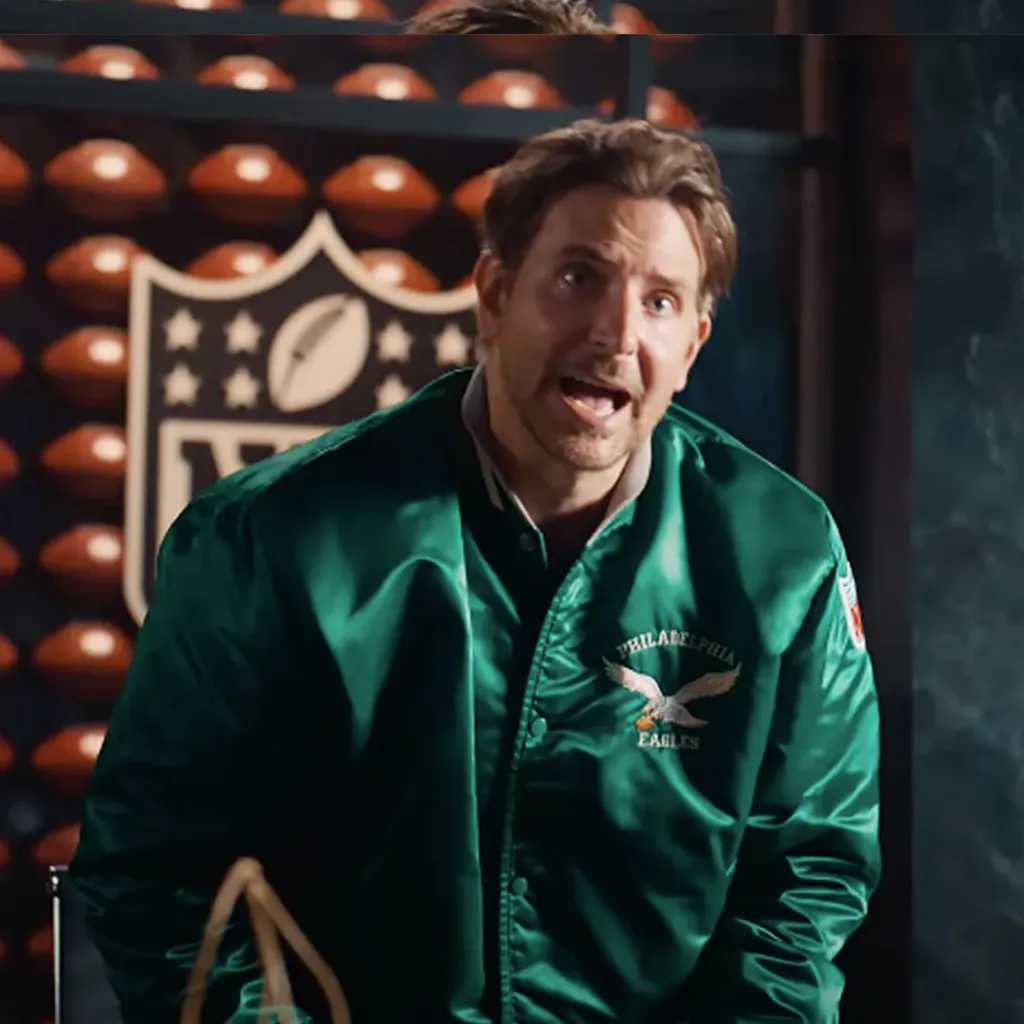 Bradley Cooper Uber Eats Eagles Jacket