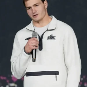 Drake Maye Super Bowl LX Opening Night Half-Zip Sweatshirt