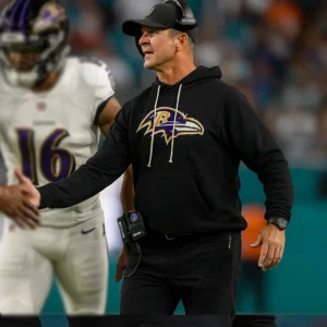 John Harbaugh Baltimore Ravens 2025 Black Hoodie