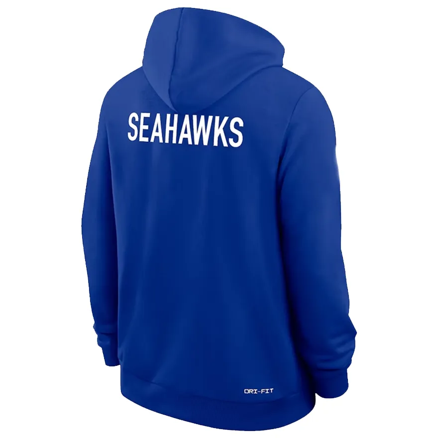 Seattle Seahawks Sideline 2025 Riq Woolen Blue Hoodie