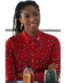 Shrinking S02 Jessica Williams Red Eye Print Top