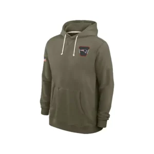 The Team New England Patriots Salute to Service 2025 Green Pullover Hoodie