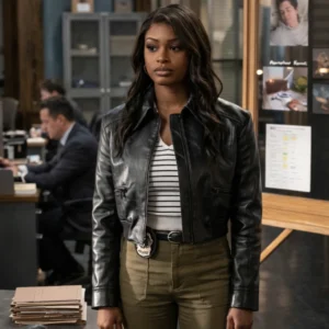 High Potential S02 Daphne Forrester Black Leather Jacket
