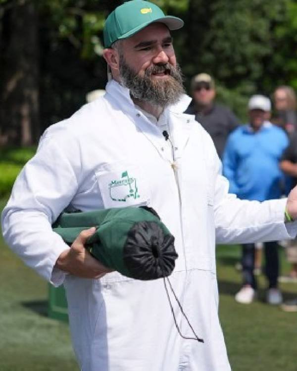 Jason Kelce Masters White Jumpsuit