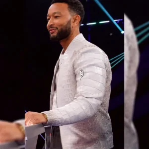 The Voice 2026 John Legend Crocodile Leather Jacket