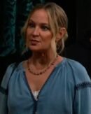 The Young and the Restless Sharon Newman Blue Embroidered Top