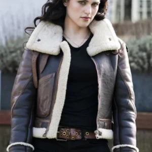 Katie-McGrath-Shearling-Leather-Jacket