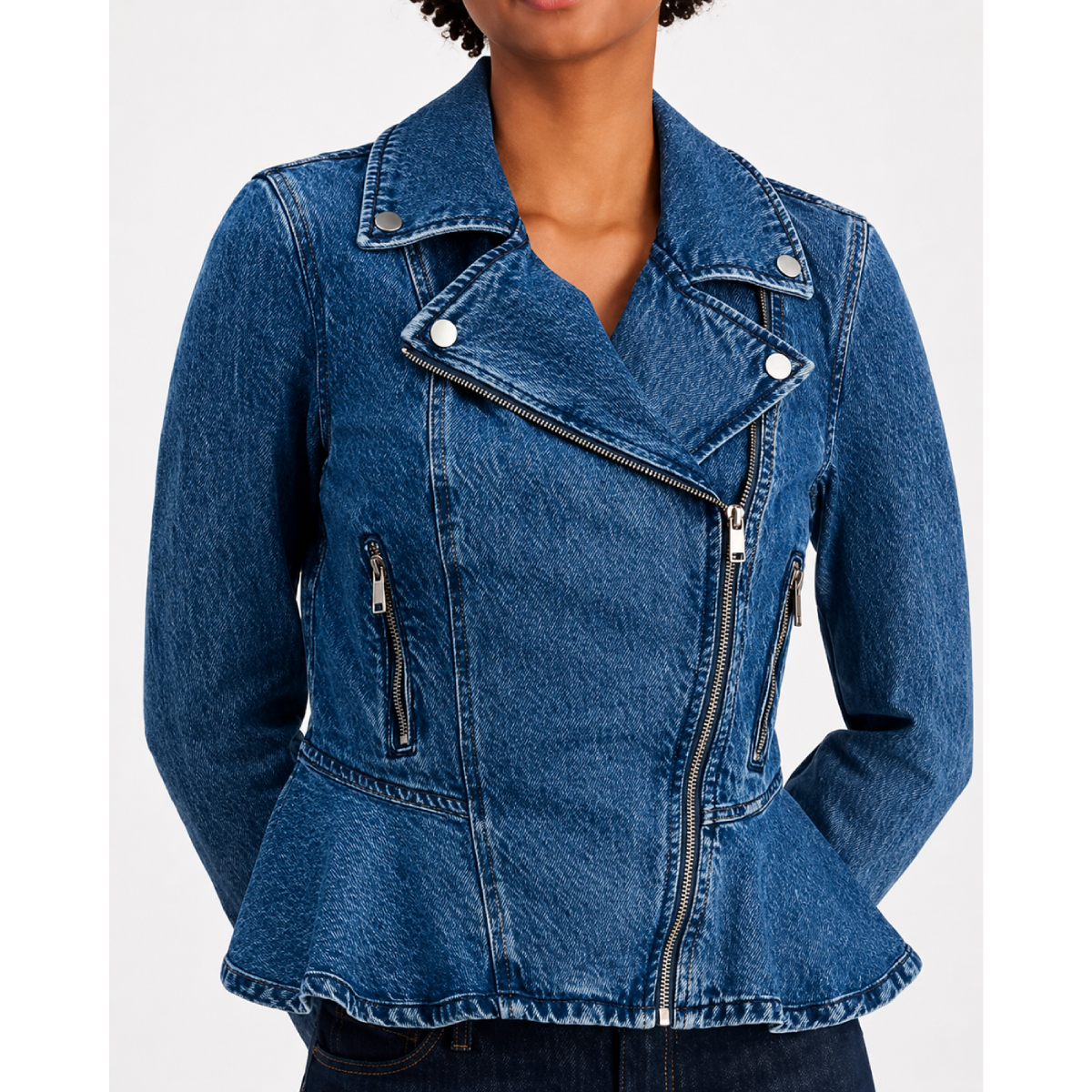 Margos Got Money Troubles Denim Peplum Jacket