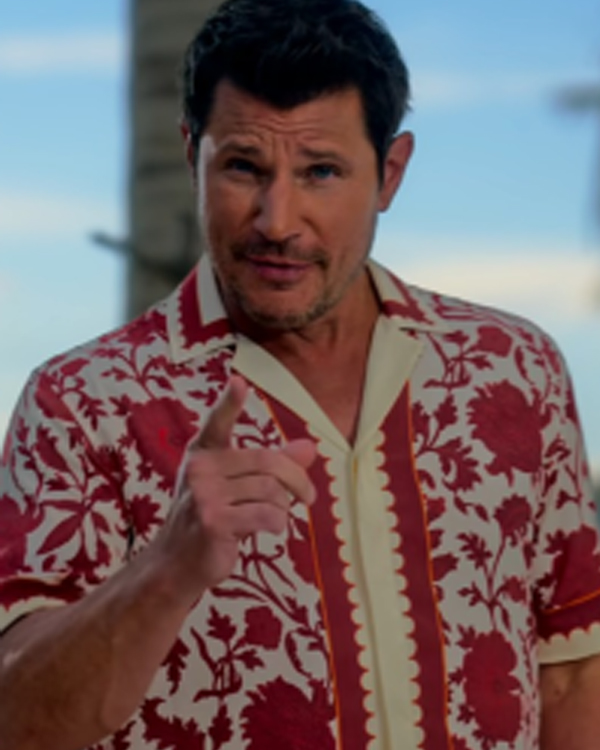 Perfect Match S03 Nick Lachey Red Floral Print Shirt - Image 3