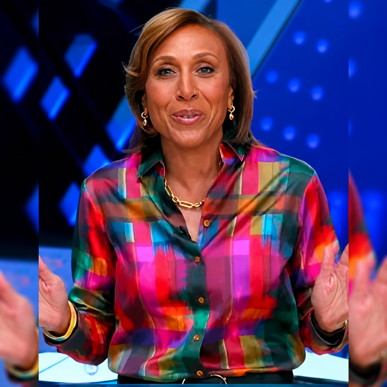 Robin Roberts MultiColor Plaid Shirt