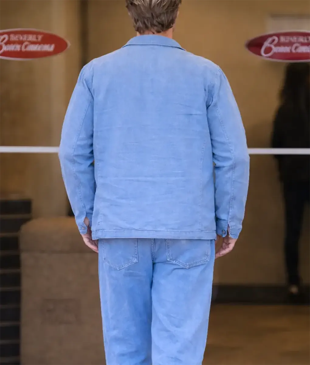 The Adventures Of Cliff Booth 2026 Brad Pitt Blue Cotton Jacket