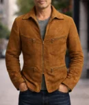 The Adventures Of Cliff Booth Brad Pitt Brown Jacket