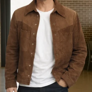 The Adventures Of Cliff Booth Brad Pitt Suede Jacket